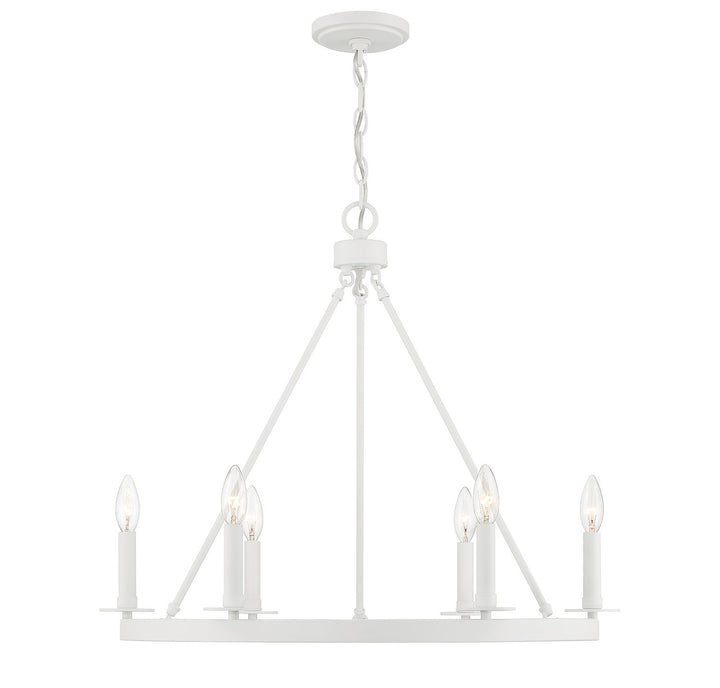 Meridian - M10093BQW - Six Light Chandelier - Bisque White