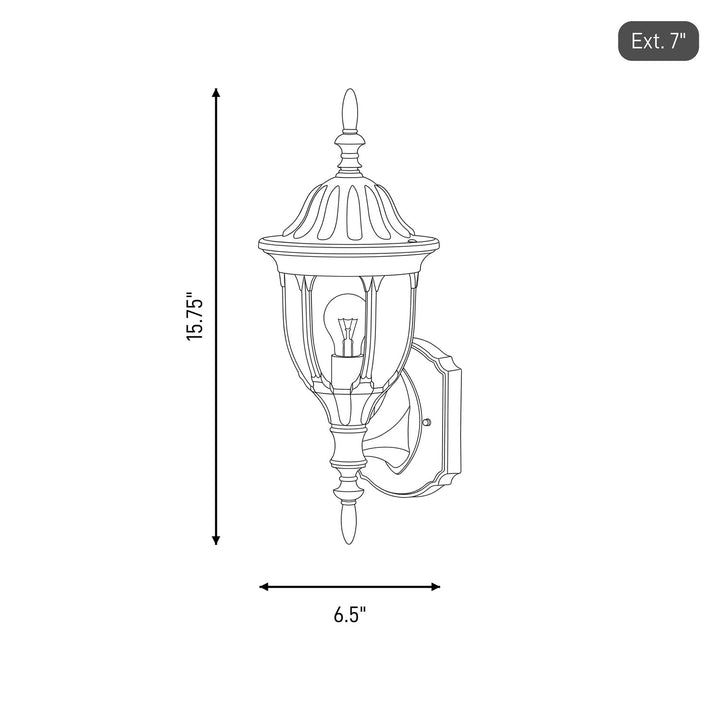 Meridian - M50057BK - One Light Outdoor Wall Lantern - Black