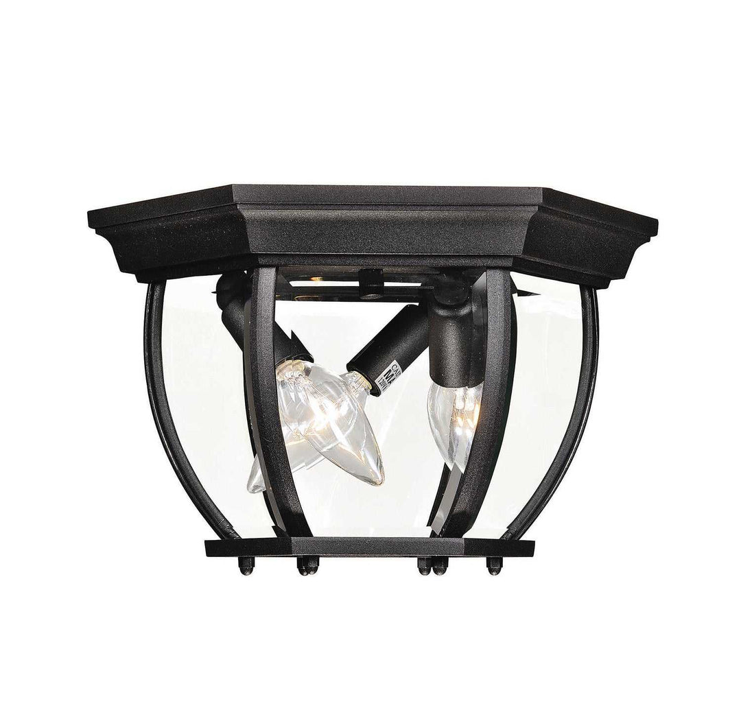Meridian - M50059BK - Three Light Outdoor Flush Mount - Black