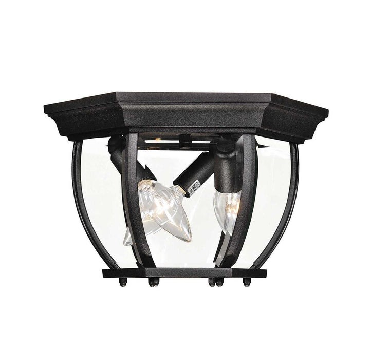 Meridian - M50059BK - Three Light Outdoor Flush Mount - Black