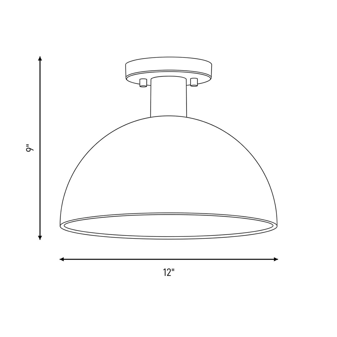 Meridian - M60071MBKNB - One Light Semi-Flush Mount - Matte Black with Natural Brass