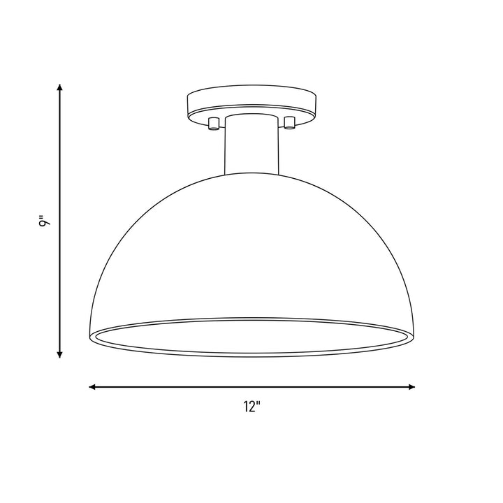 Meridian - M60071MBKNB - One Light Semi-Flush Mount - Matte Black with Natural Brass