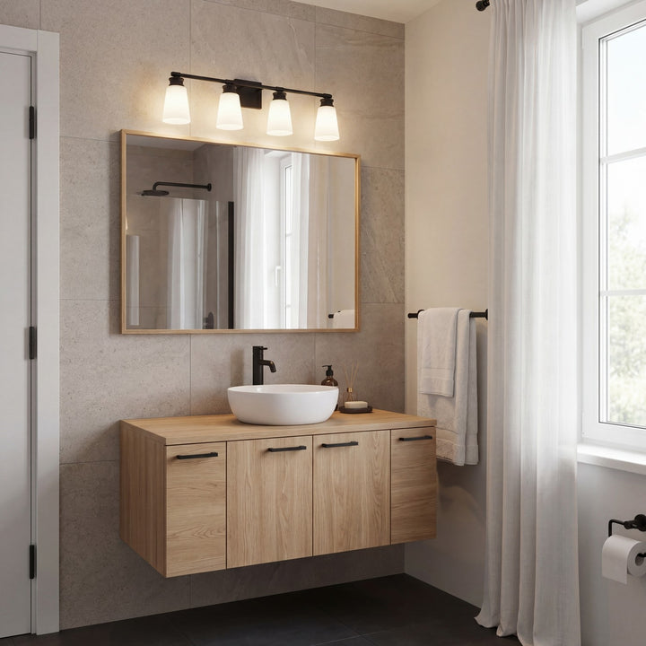 Meridian - M80056MBK - Four Light Bathroom Vanity - Matte Black