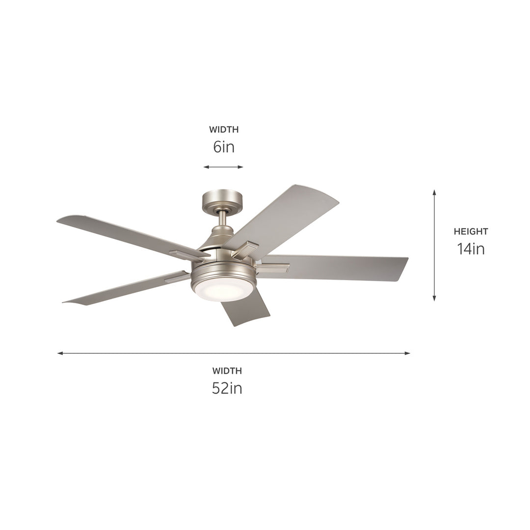 Kichler Canada - 310075NI - 52"Ceiling Fan - Tide - Brushed Nickel