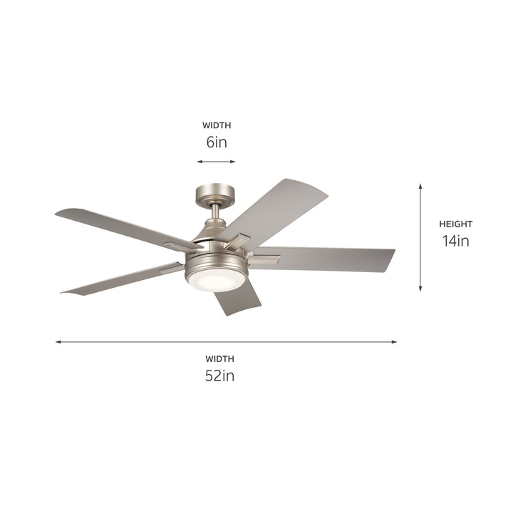 Kichler Canada - 310075NI - 52"Ceiling Fan - Tide - Brushed Nickel
