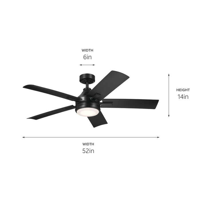 Kichler Canada - 310075SBK - 52"Ceiling Fan - Tide - Satin Black