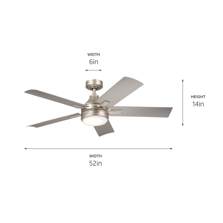 Kichler Canada - 310126NI - 52"Ceiling Fan - Tide - Brushed Nickel