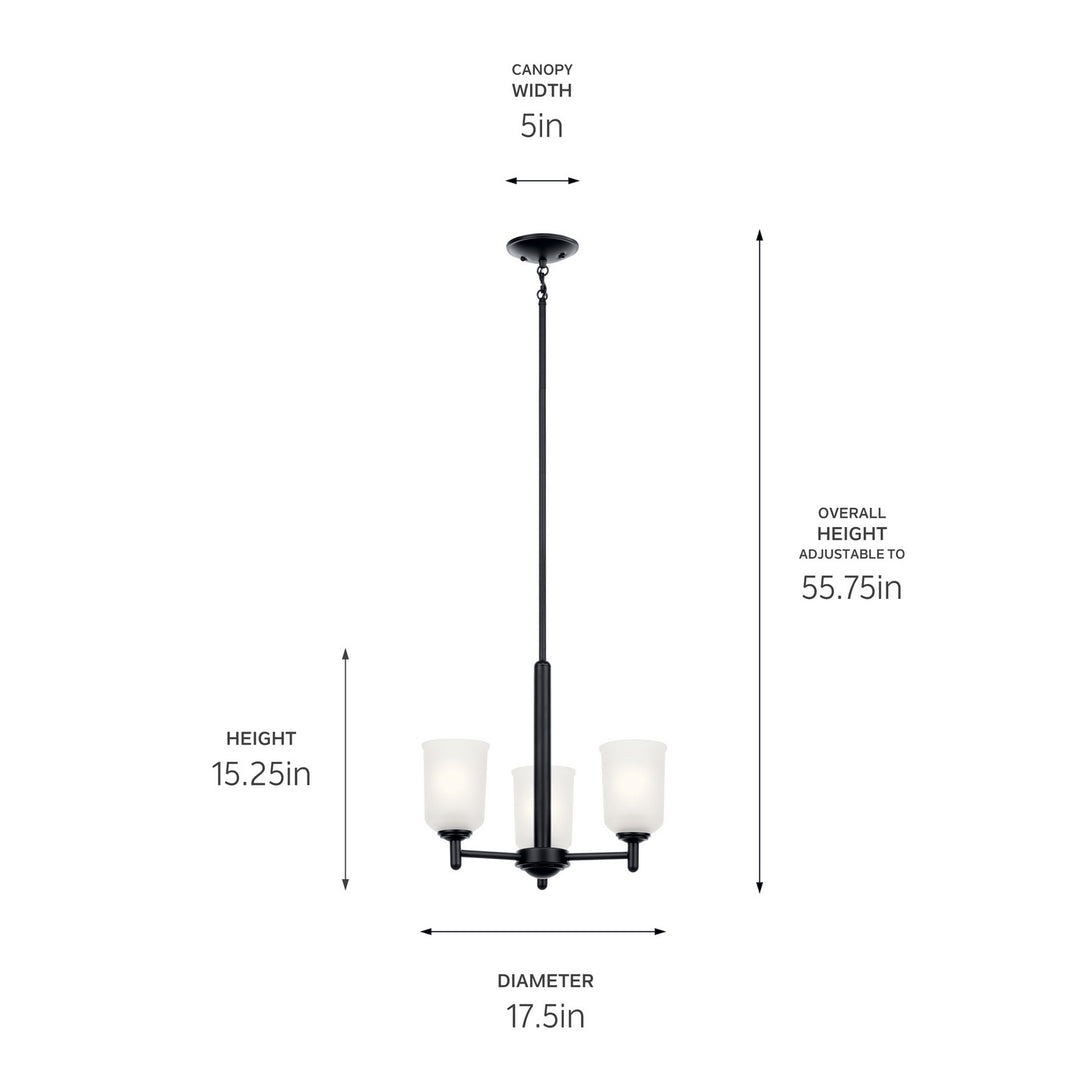 Kichler Canada - 43670BK - Three Light Mini Chandelier - Shailene - Black