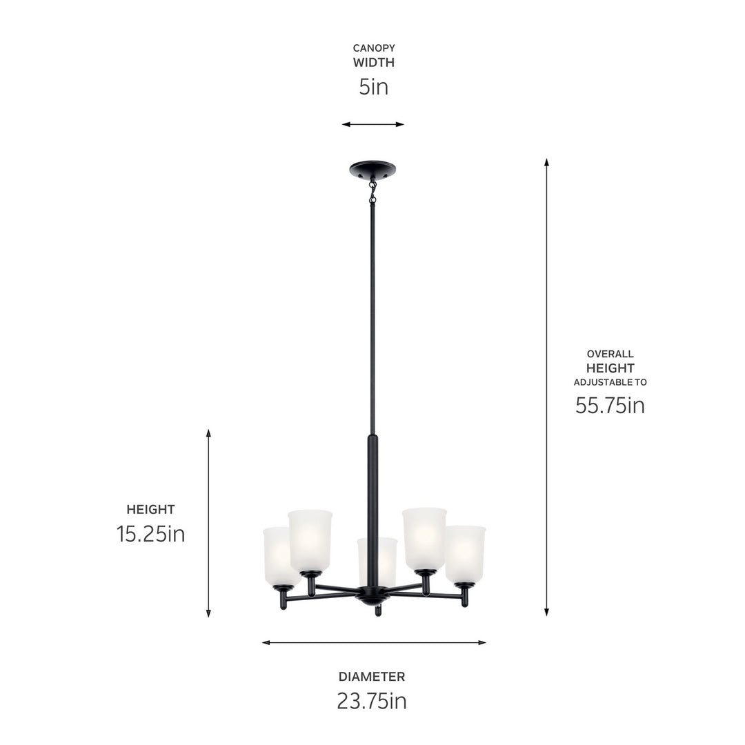 Kichler Canada - 43671BK - Five Light Chandelier - Shailene - Black