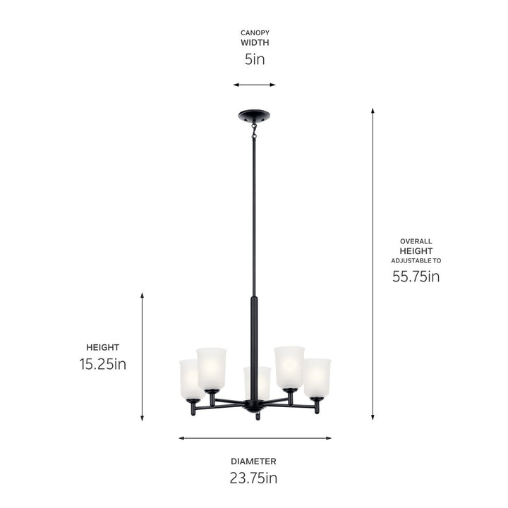 Kichler Canada - 43671BK - Five Light Chandelier - Shailene - Black