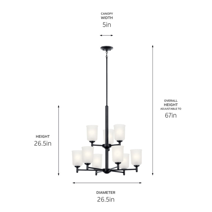 Kichler Canada - 43672BK - Nine Light Chandelier - Shailene - Black