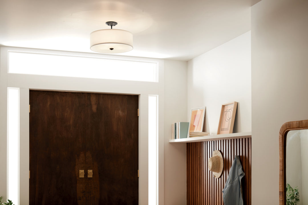 Kichler Canada - 43675BK - Three Light Semi Flush Mount - Shailene - Black