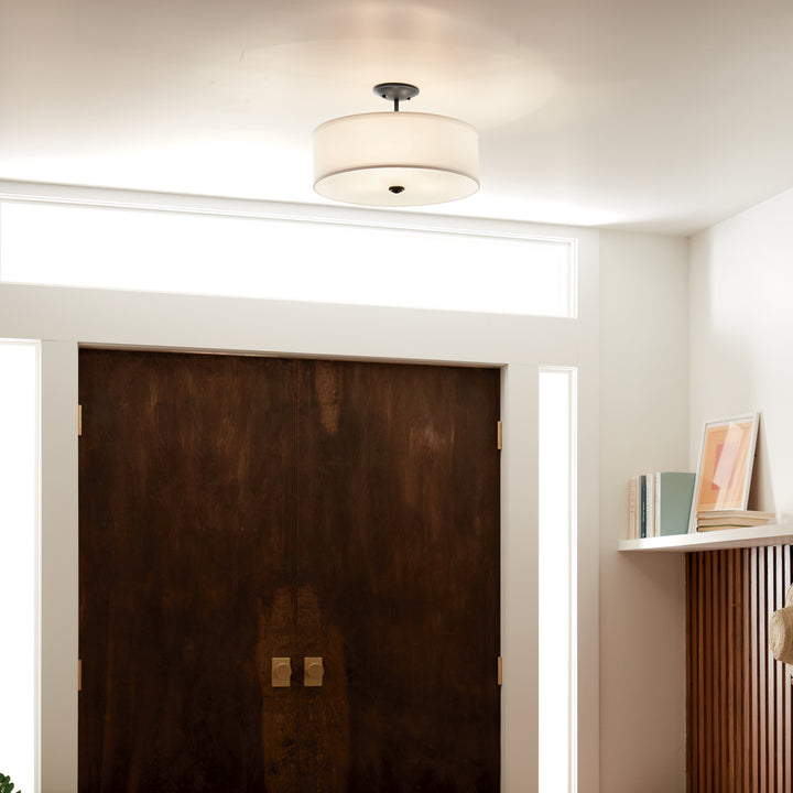 Kichler Canada - 43675BK - Three Light Semi Flush Mount - Shailene - Black