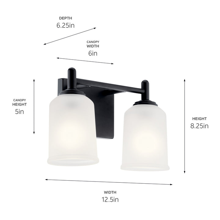 Kichler Canada - 45573BK - Two Light Bath - Shailene - Black