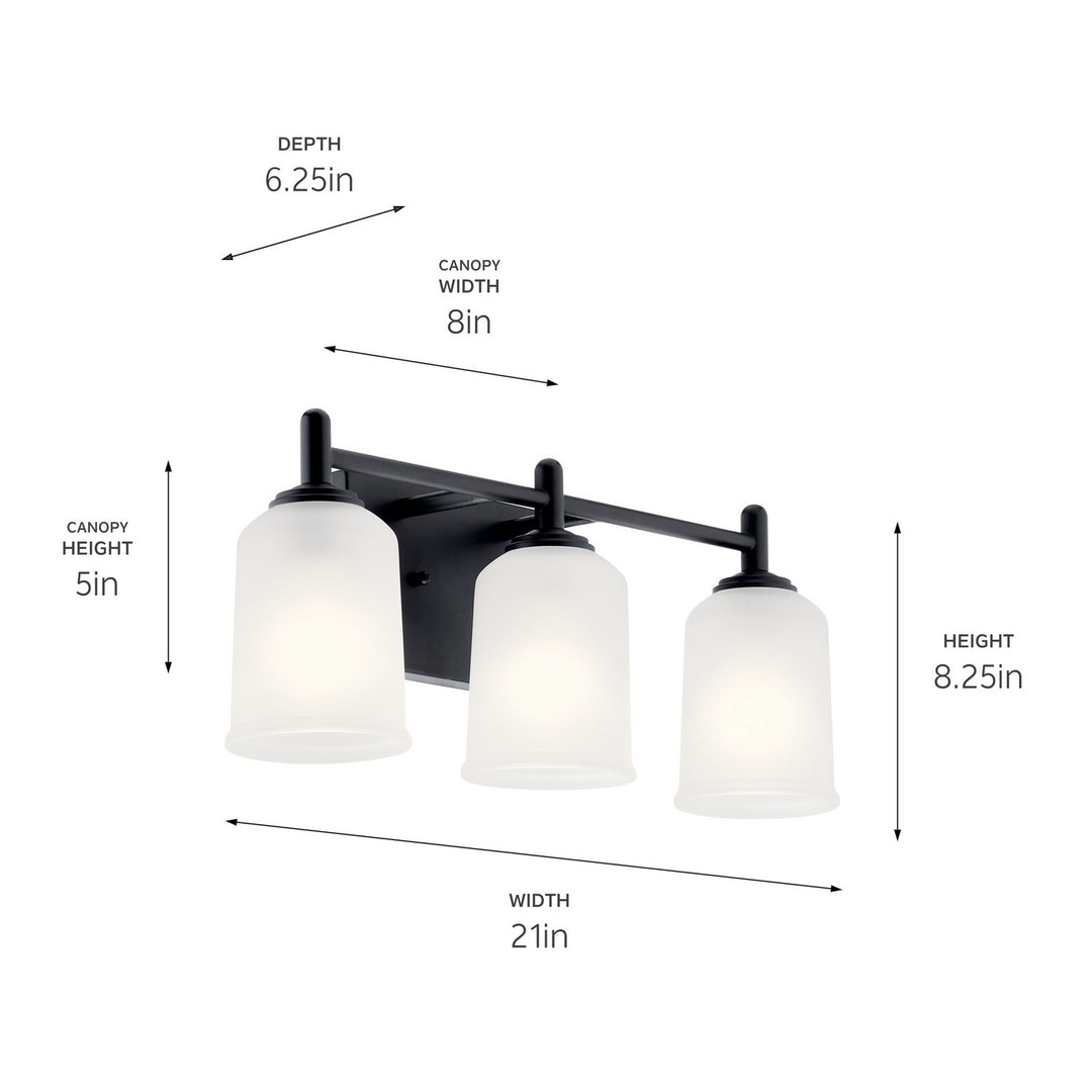 Kichler Canada - 45574BK - Three Light Bath - Shailene - Black