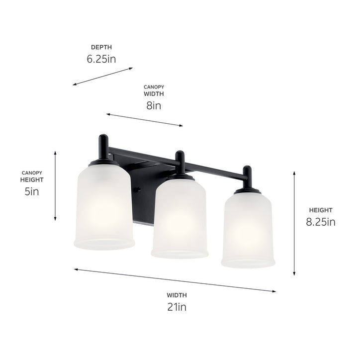 Kichler Canada - 45574BK - Three Light Bath - Shailene - Black