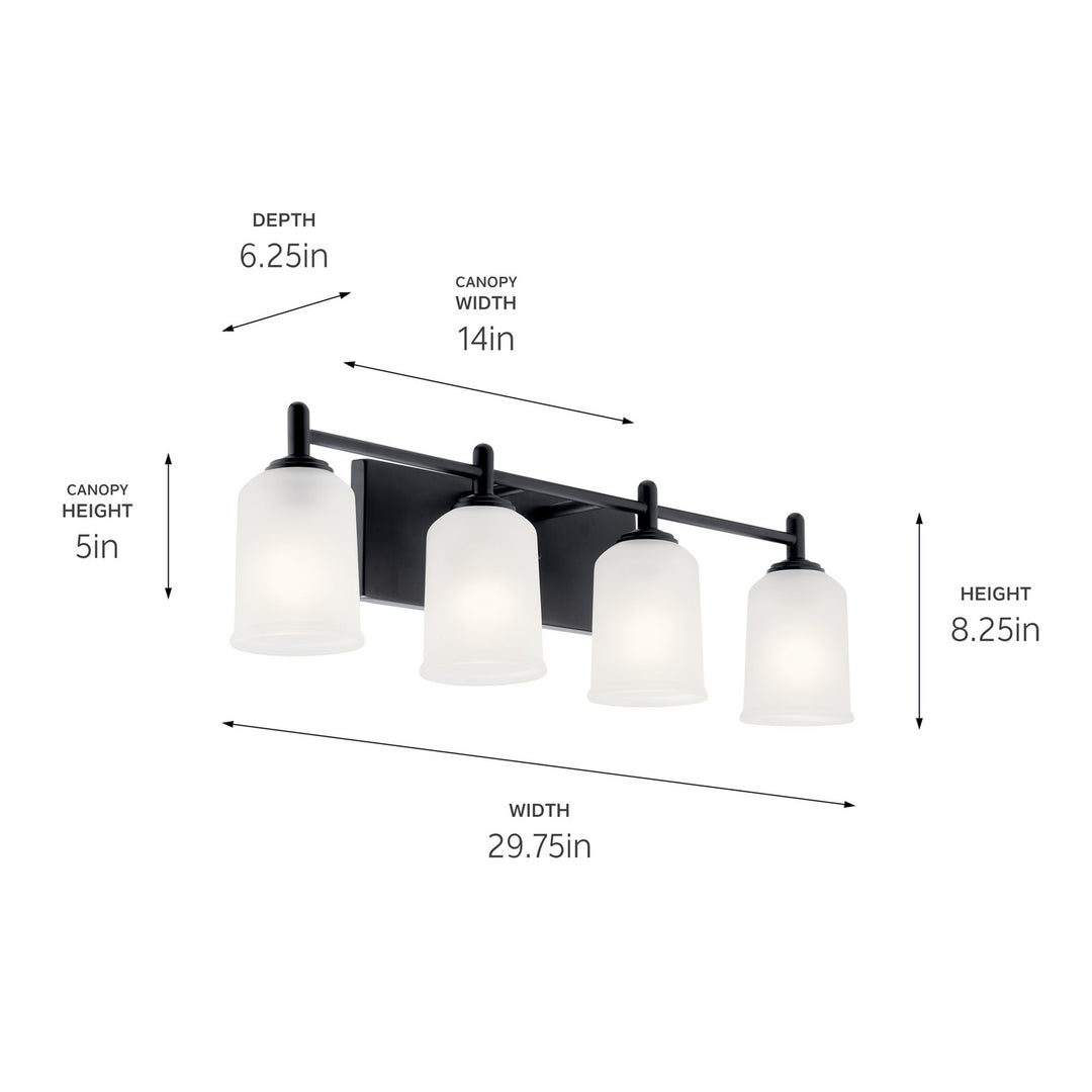 Kichler Canada - 45575BK - Four Light Bath - Shailene - Black