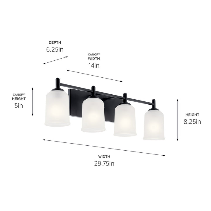 Kichler Canada - 45575BK - Four Light Bath - Shailene - Black