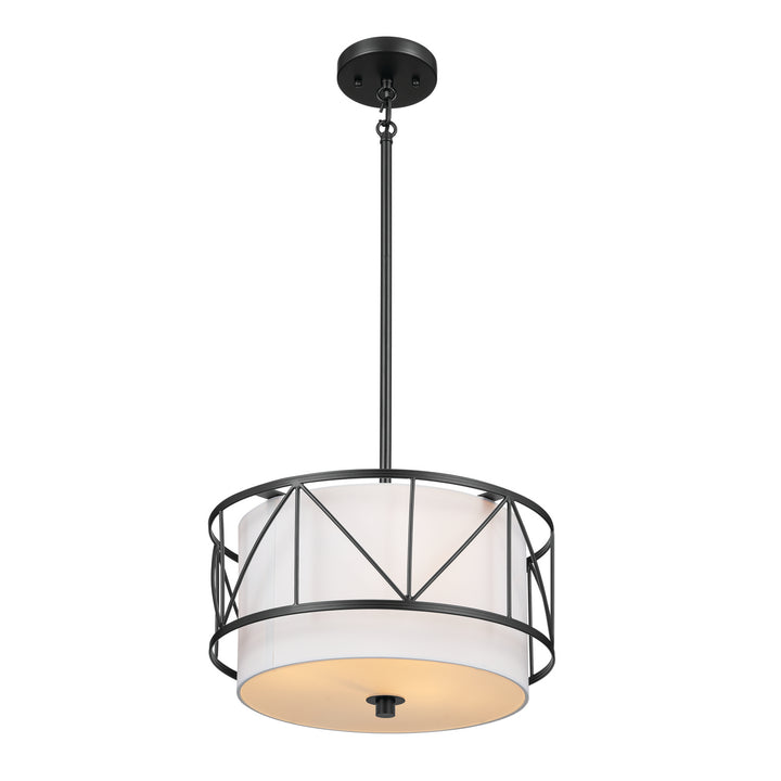 Kichler Canada - 52074BK - Three Light Pendant/Semi Flush - Birkleigh - Black