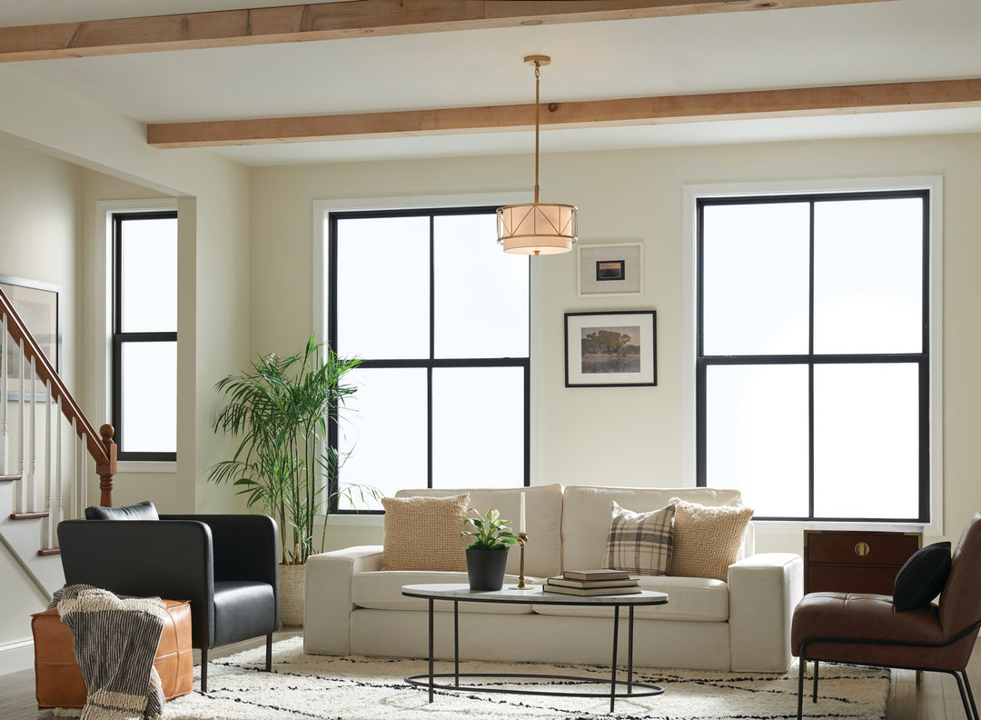 Kichler Canada - 52074CLG - Three Light Pendant/Semi Flush - Birkleigh - Classic Gold