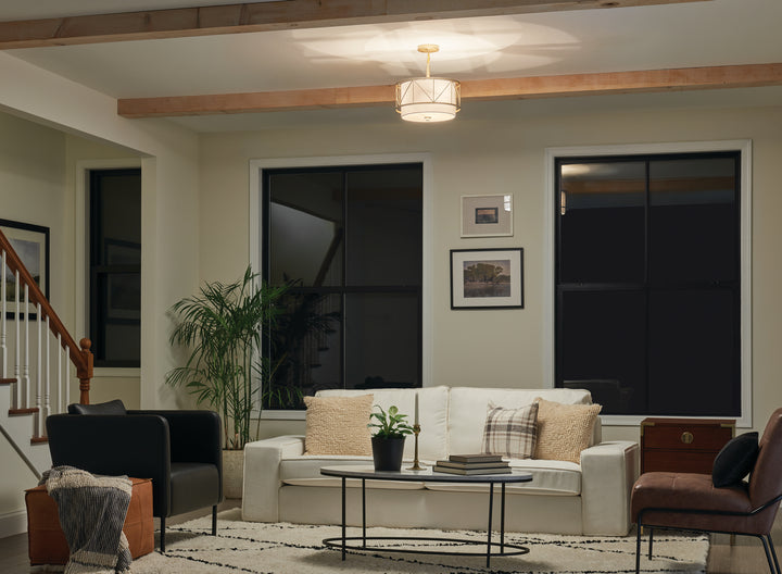 Kichler Canada - 52074CLG - Three Light Pendant/Semi Flush - Birkleigh - Classic Gold