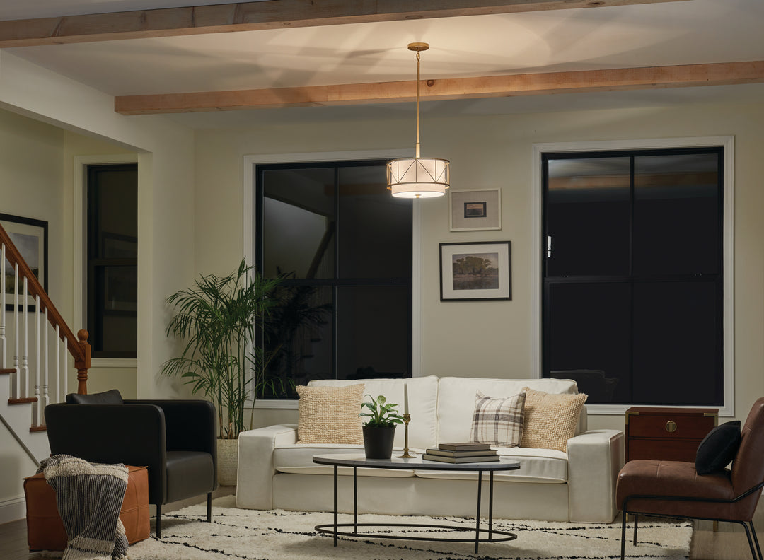 Kichler Canada - 52074CLG - Three Light Pendant/Semi Flush - Birkleigh - Classic Gold