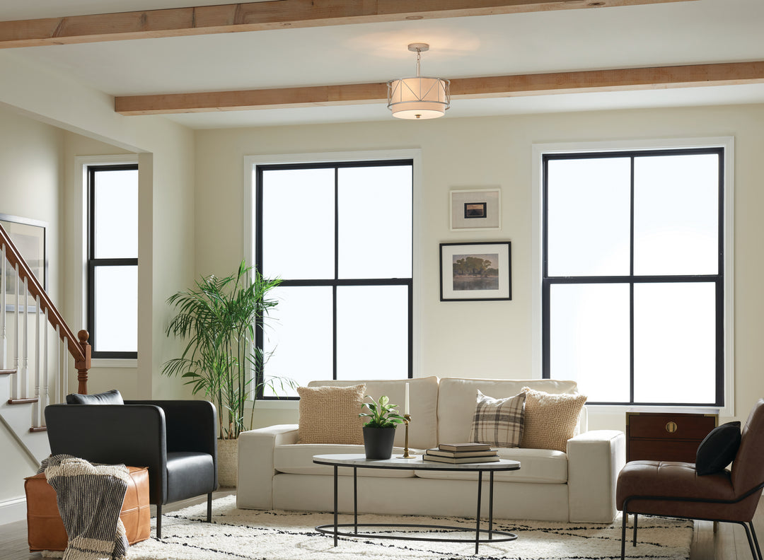 Kichler Canada - 52074SN - Three Light Pendant/Semi Flush - Birkleigh - Satin Nickel