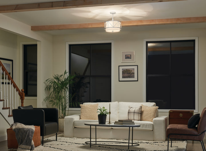 Kichler Canada - 52074SN - Three Light Pendant/Semi Flush - Birkleigh - Satin Nickel