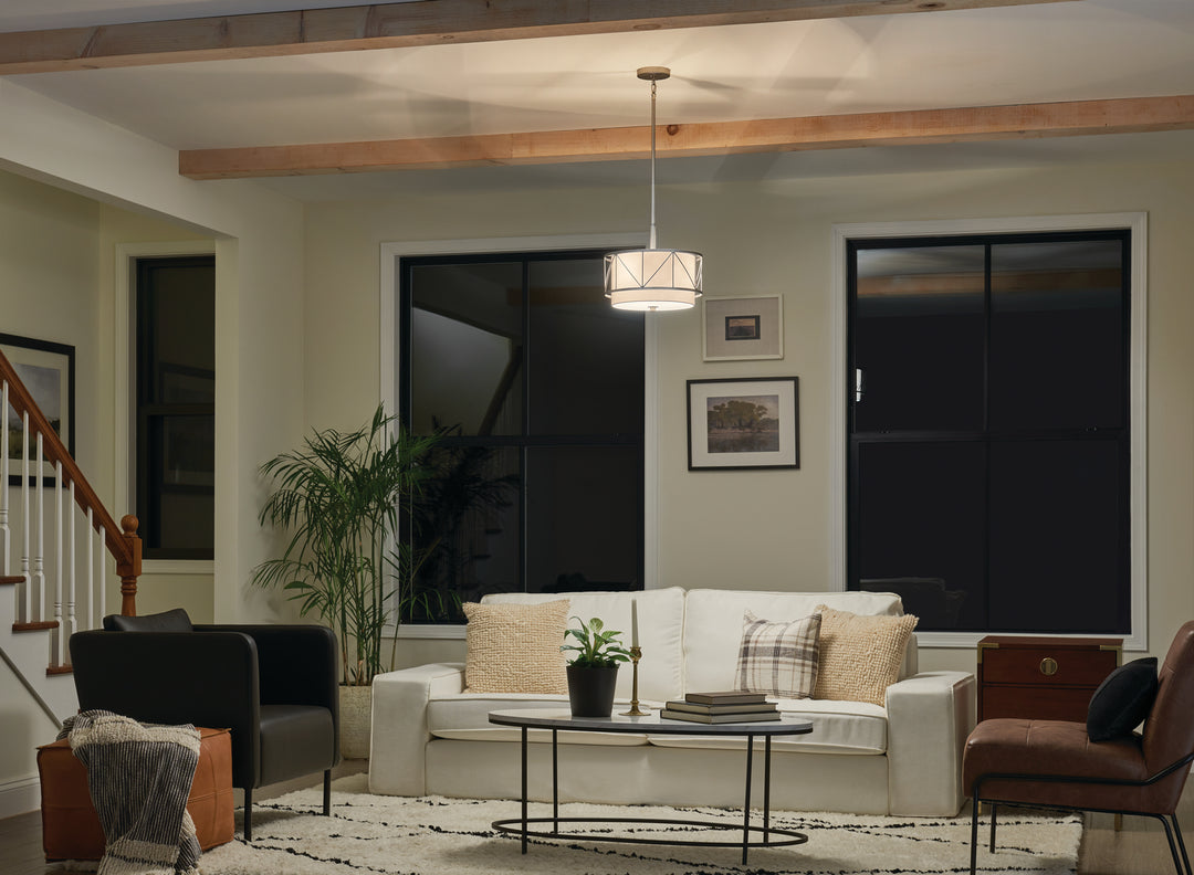 Kichler Canada - 52074SN - Three Light Pendant/Semi Flush - Birkleigh - Satin Nickel