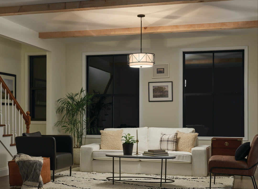 Kichler Canada - 52075BK - Three Light Pendant/Semi Flush - Birkleigh - Black