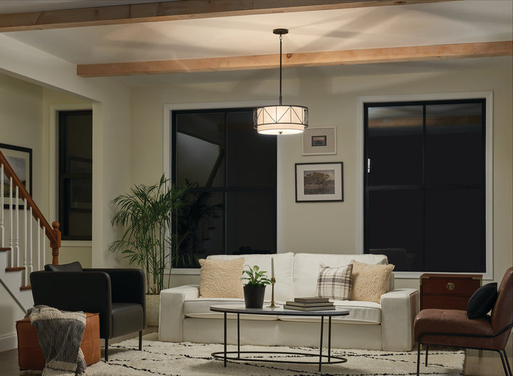 Kichler Canada - 52075BK - Three Light Pendant/Semi Flush - Birkleigh - Black