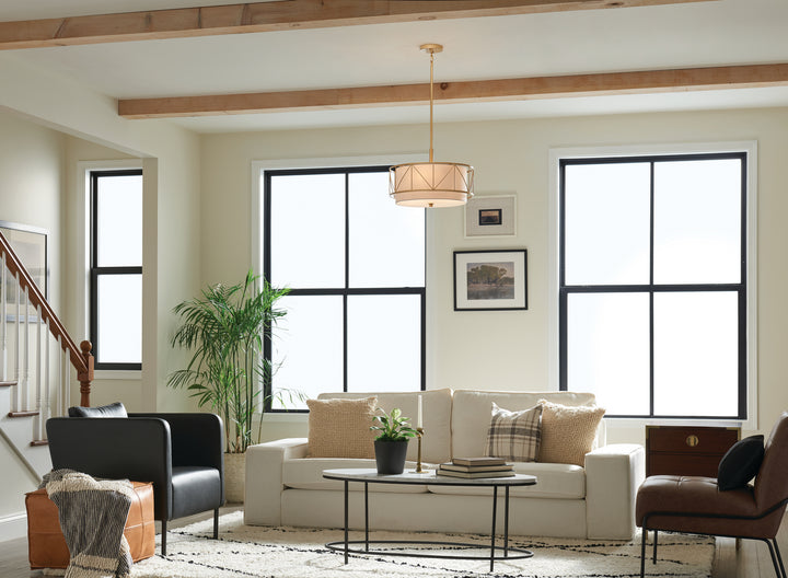 Kichler Canada - 52075CLG - Three Light Pendant/Semi Flush - Birkleigh - Classic Gold