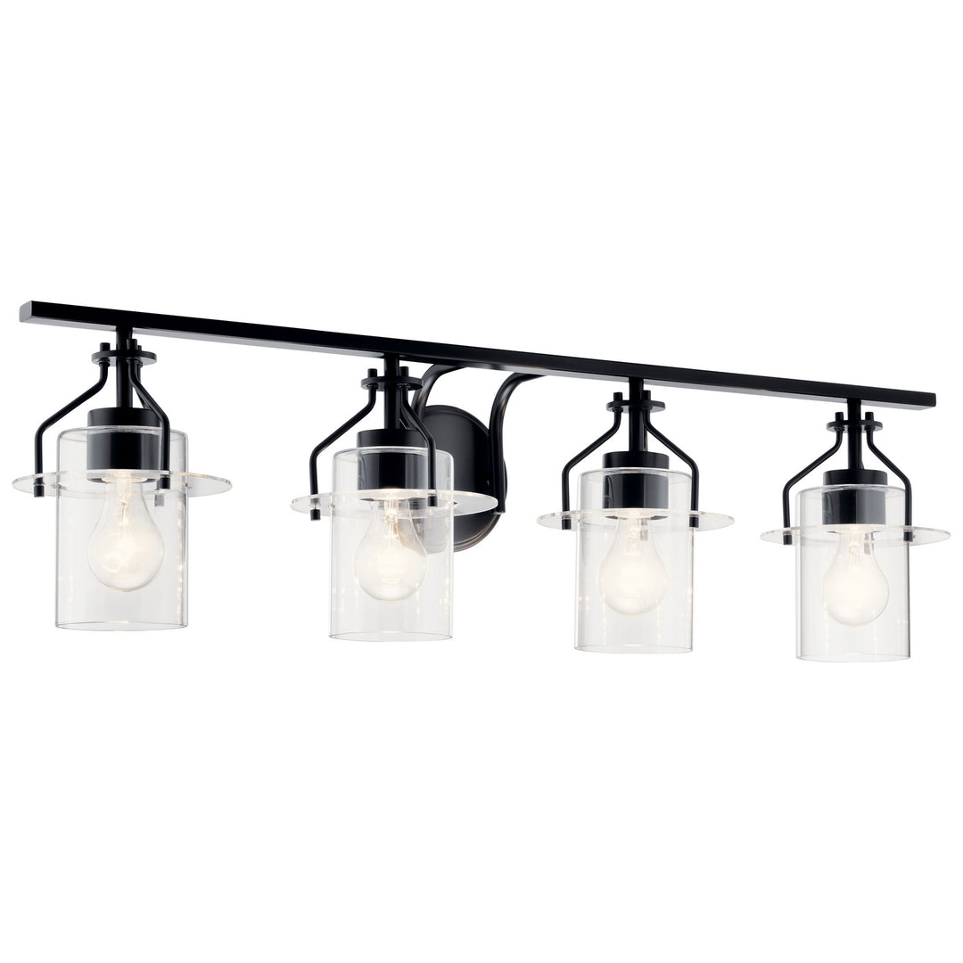 Everett Four Light Bath in Black - available from The Lighting Shoppe, trusted by Canadian homeowners