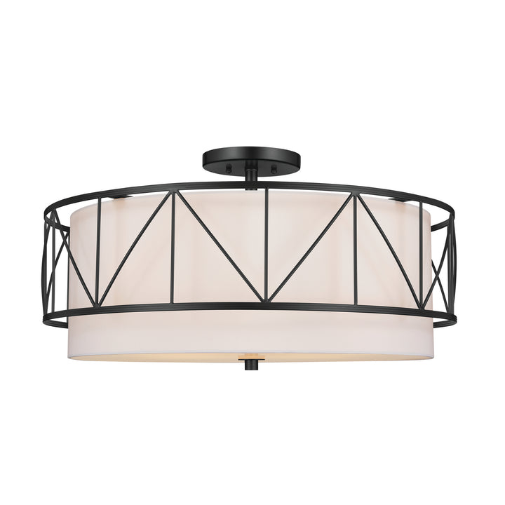 Kichler Canada - 52076BK - Four Light Semi Flush Mount - Birkleigh - Black