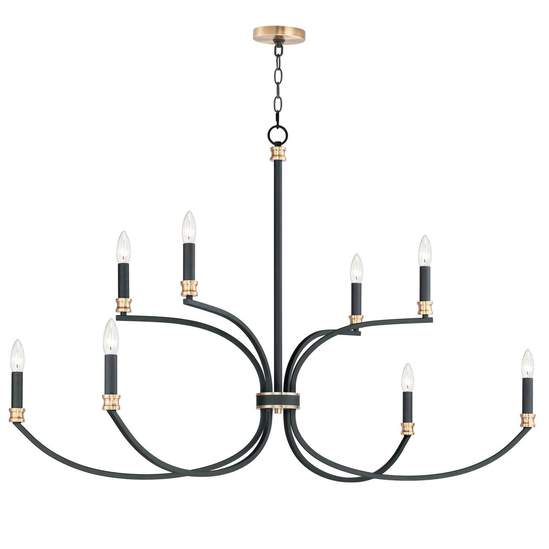 Maxim - 11378BKAB - Eight Light Chandelier - Charlton - Black / Antique Brass