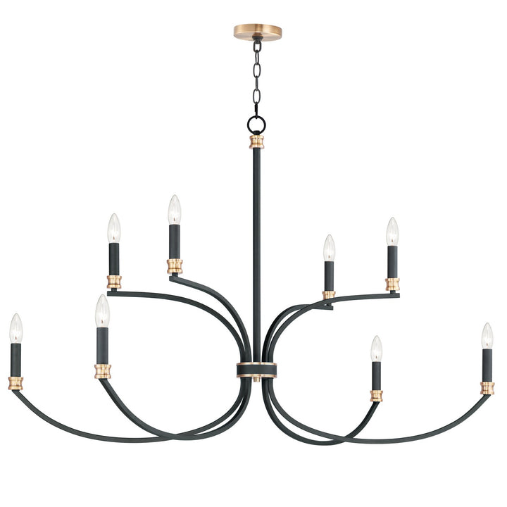 Maxim - 11378BKAB - Eight Light Chandelier - Charlton - Black / Antique Brass
