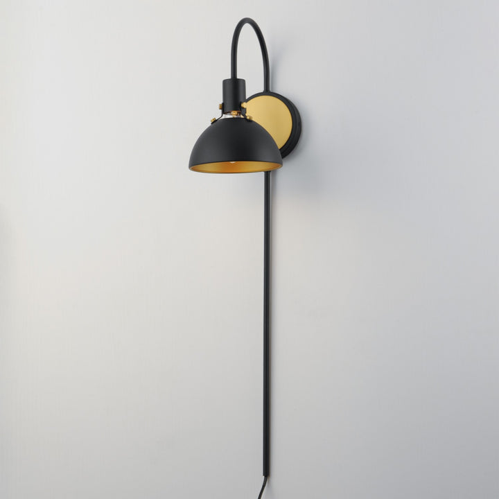 Maxim - 12041ABBK - One Light Wall Sconce - Dawn - Antique Brass / Black