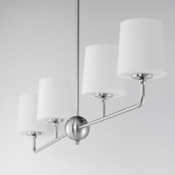 Maxim - 12097SWSN - Four Light Linear Chandelier - Bristol - Satin Nickel