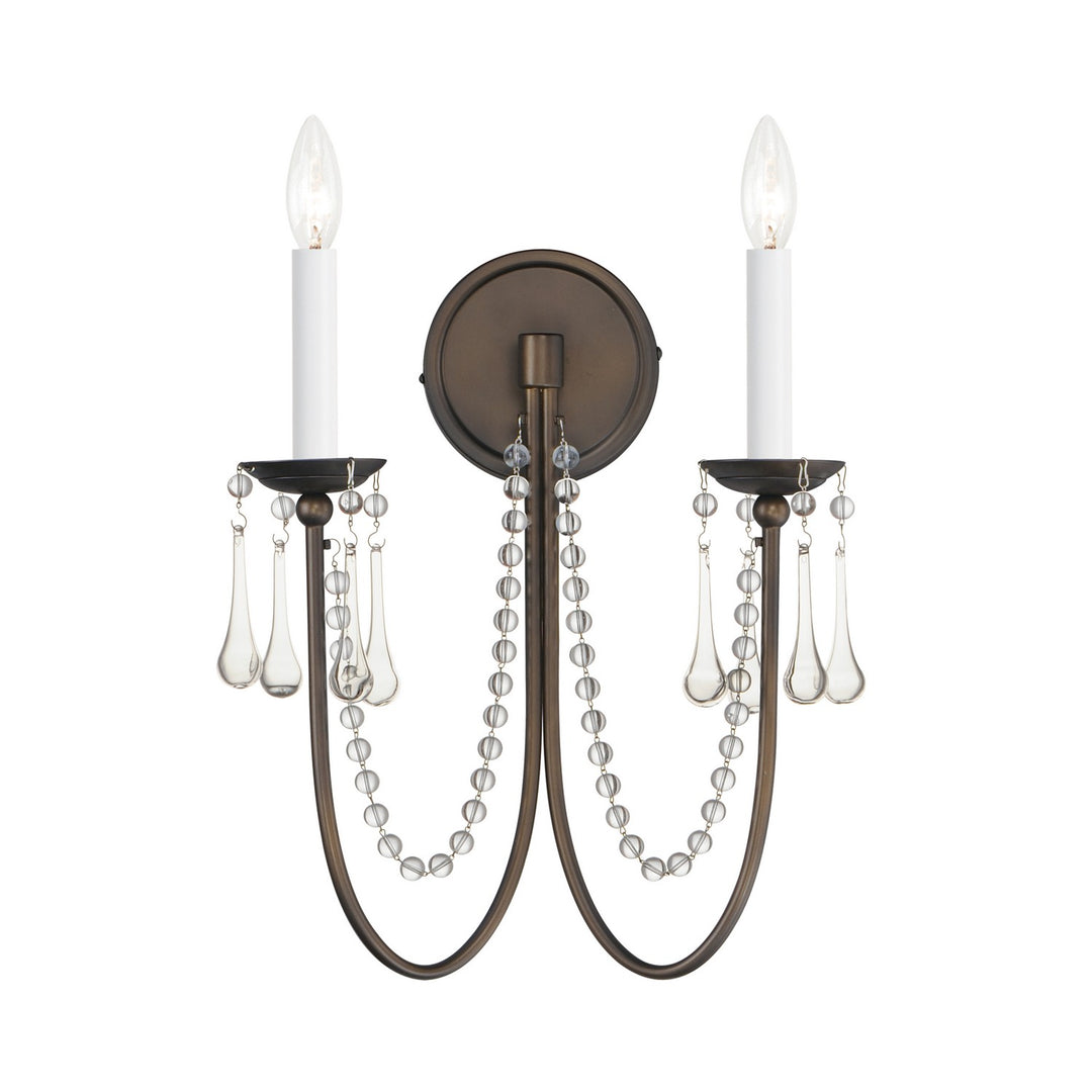 Maxim - 12161CHB/CRY - Two Light Wall Sconce - Plumette - Chestnut Bronze
