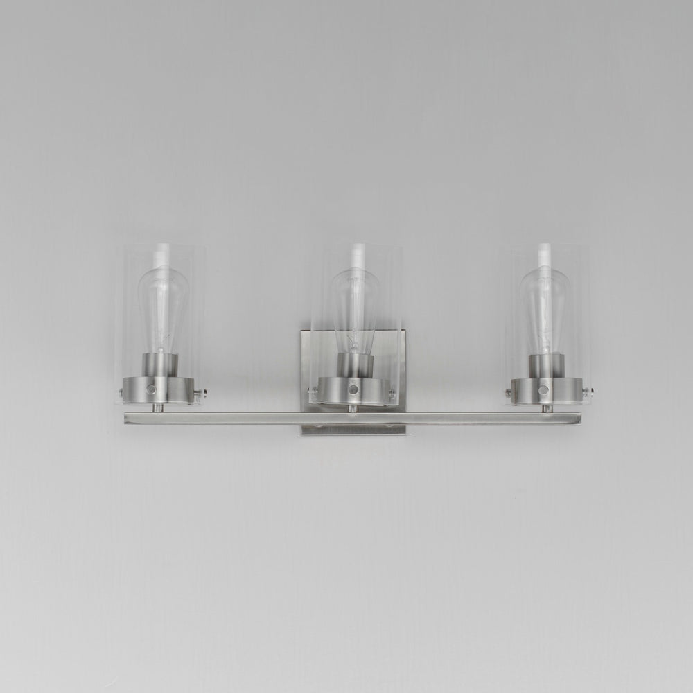 Maxim - 12403CLSN - Three Light Bath Vanity - Pinn - Satin Nickel