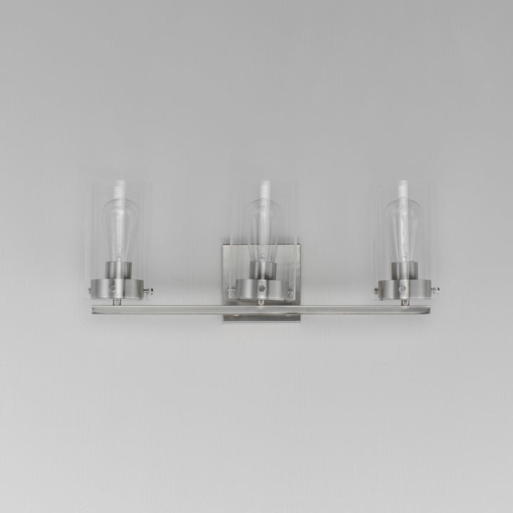 Maxim - 12403CLSN - Three Light Bath Vanity - Pinn - Satin Nickel
