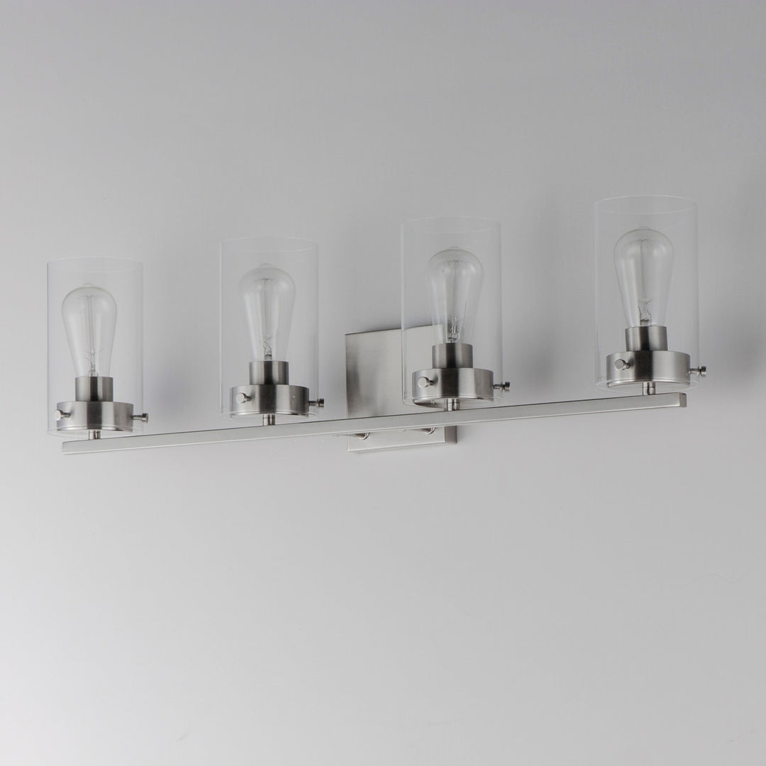 Maxim - 12404CLSN - Four Light Bath Vanity - Pinn - Satin Nickel