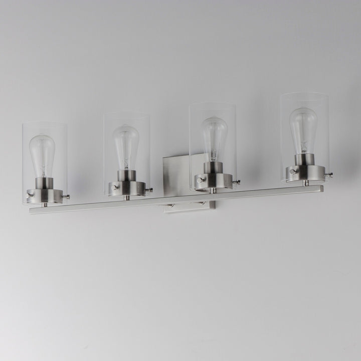 Maxim - 12404CLSN - Four Light Bath Vanity - Pinn - Satin Nickel
