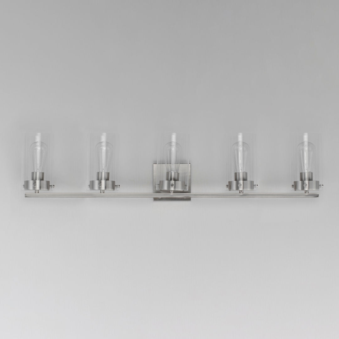 Maxim - 12405CLSN - Five Light Bath Vanity - Pinn - Satin Nickel