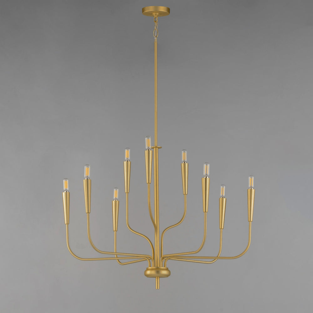 Maxim - 24819SBR - Nine Light Chandelier - Vela - Satin Brass