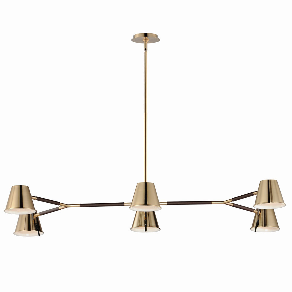 Maxim - 25176DBZHR - LED Chandelier - Carlo - Dark Bronze, Leather, Heritage Brass