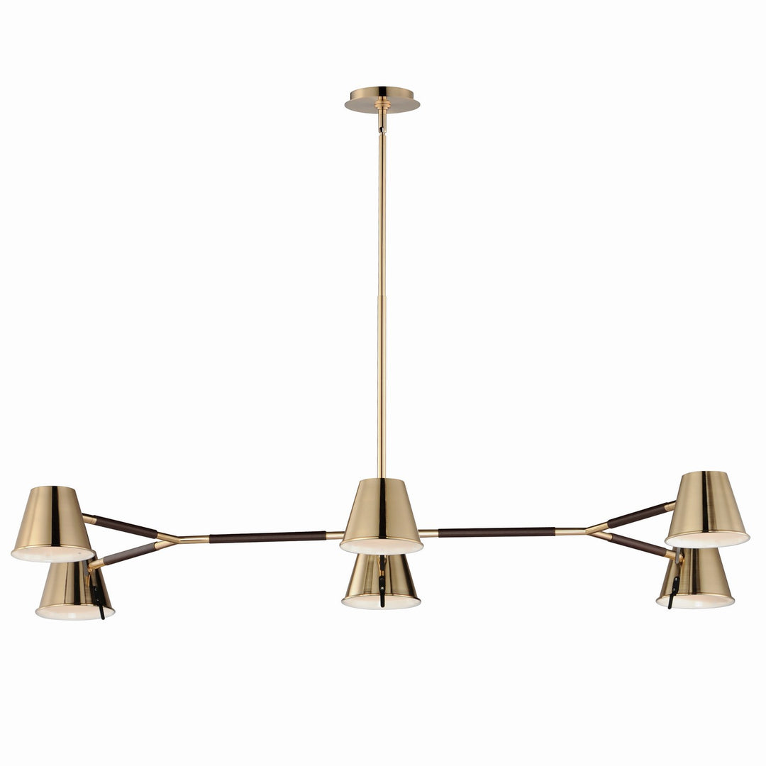 Maxim - 25176DBZHR - LED Chandelier - Carlo - Dark Bronze, Leather, Heritage Brass