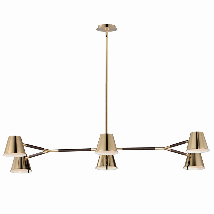 Maxim - 25176DBZHR - LED Chandelier - Carlo - Dark Bronze, Leather, Heritage Brass