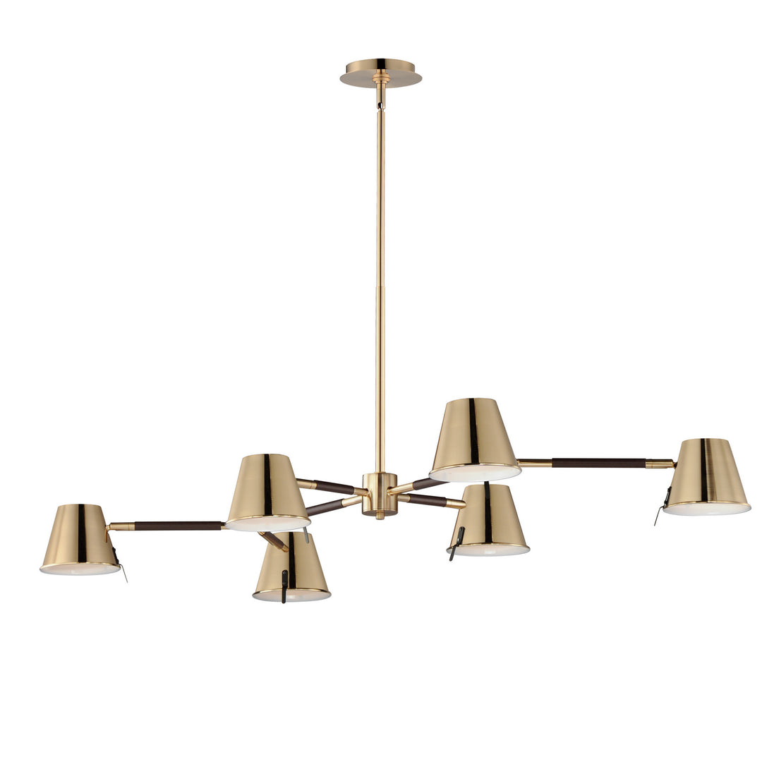 Carlo LED Chandelier in Dark Bronze, Leather, Heritage Brass - available from The Lighting Shoppe, trusted by Canadian homeowners