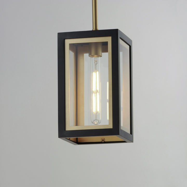 Maxim - 30051CLBKGLD - One Light Outdoor Pendant - Neoclass - Black / Gold